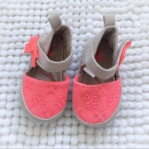 EUC Orange/Tan Eyelet Espadrilles by Carter’s